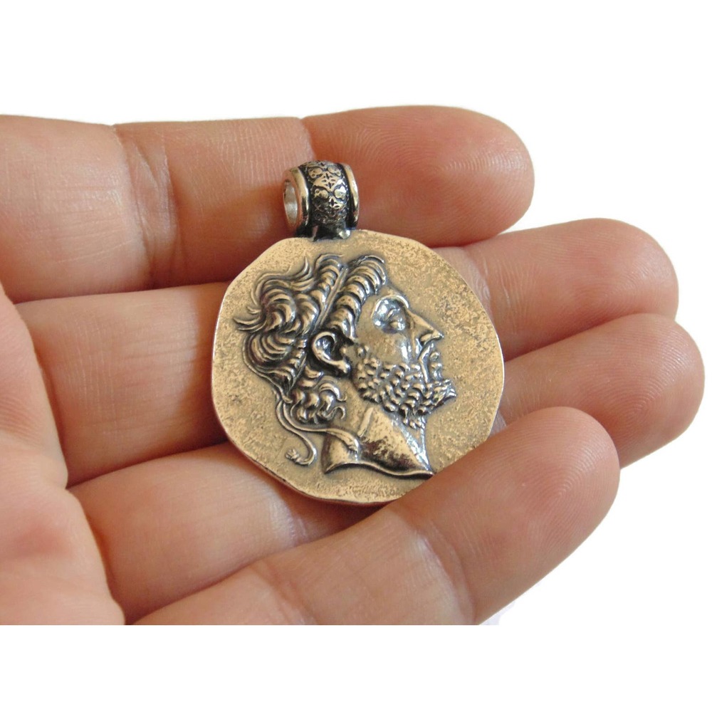 Ancient Coin Philip King of Macedon Artisan Copy Pendant Medal Sterling Silver